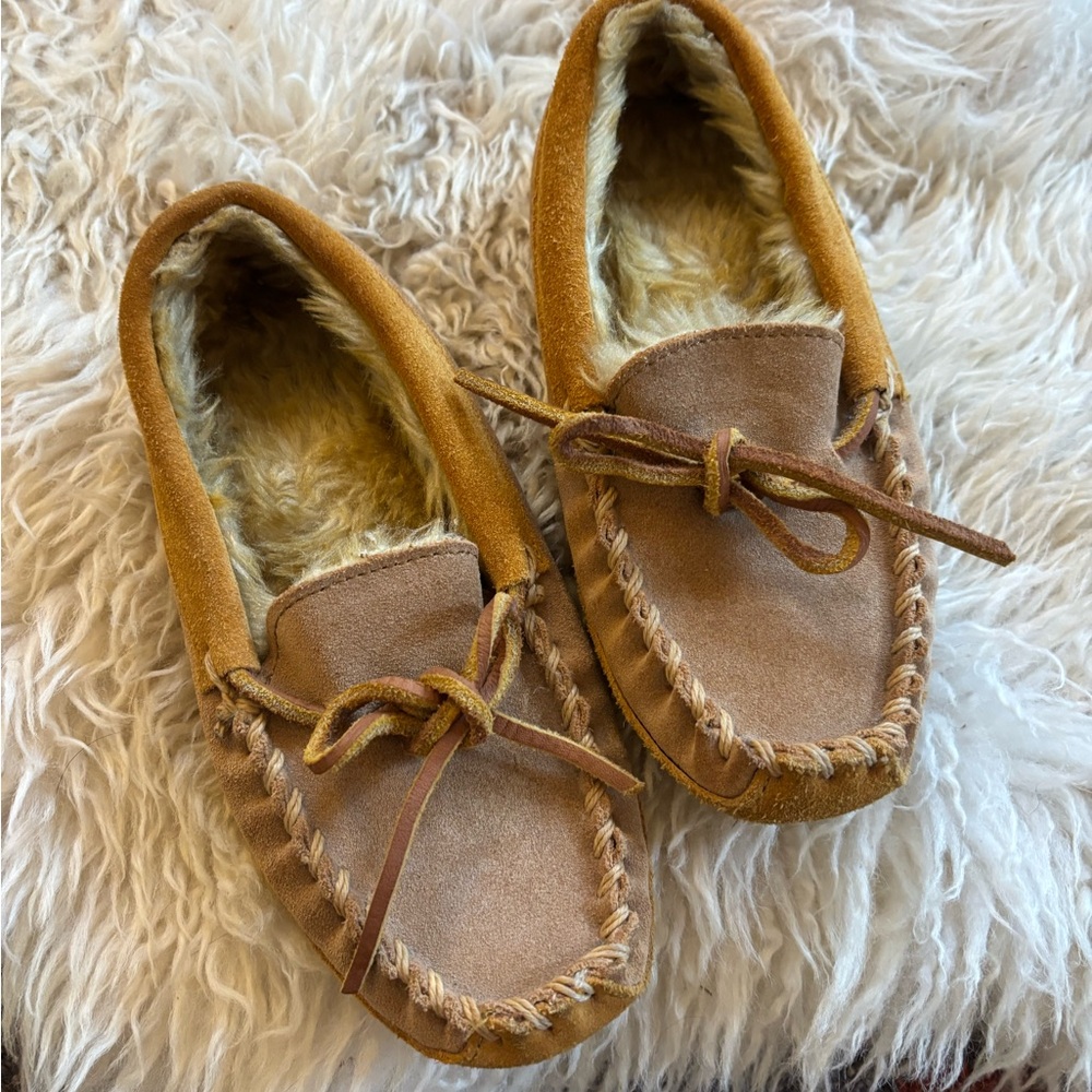 L.L. Bean Kids Tan Slippers